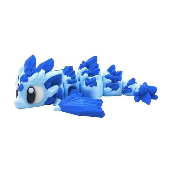 Glacier Dragon 3D Printed Articulated Winged Beast Figure with Crystal Dragon Egg for Winter Fantasy Desktop Decoration