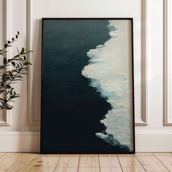 Glacier Edge Ocean, Contemporary Seascape Wall Art Print, Minimalist Nature Poster, Poster Only