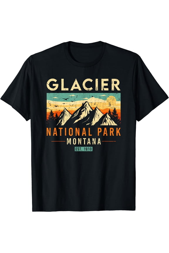 Glacier Est 1910 Montana Vintage Retro National Park T-Shirt, Unisex T-Shirt