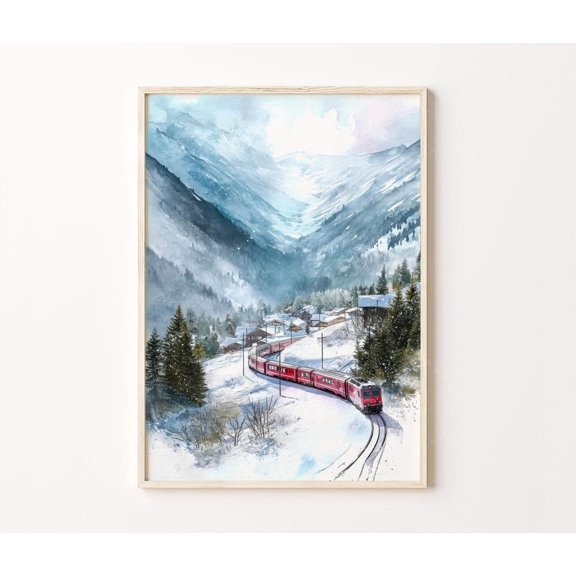 Glacier Express Switzerland Alpine Train Wall Art Home Decor