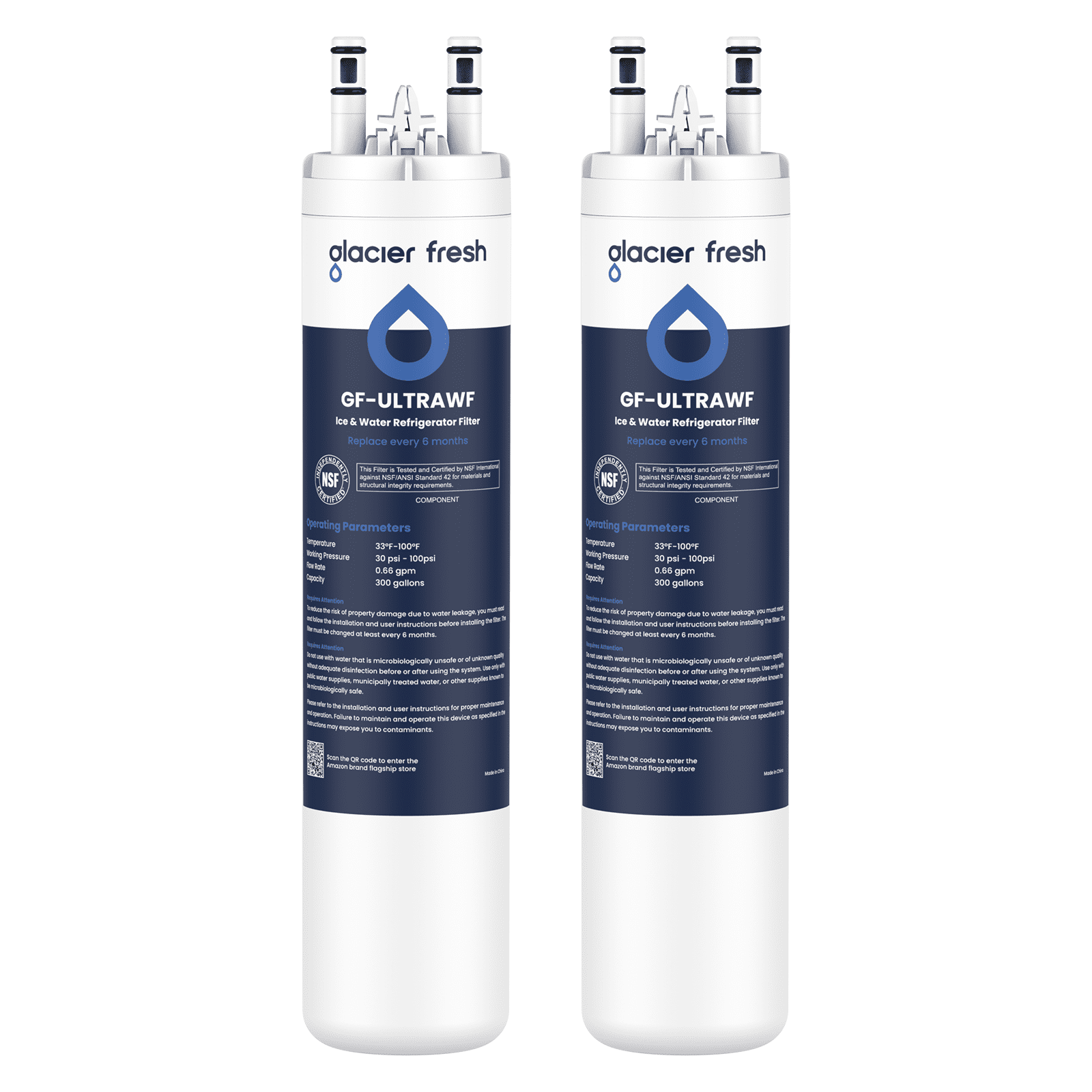 Glacier Fresh Replacement for Frigidaire ultrawf,Pure Source Ultra, 9999, 469999, 46-9999, A0094E28261 Refrigerator Water Filter,Pack of 2