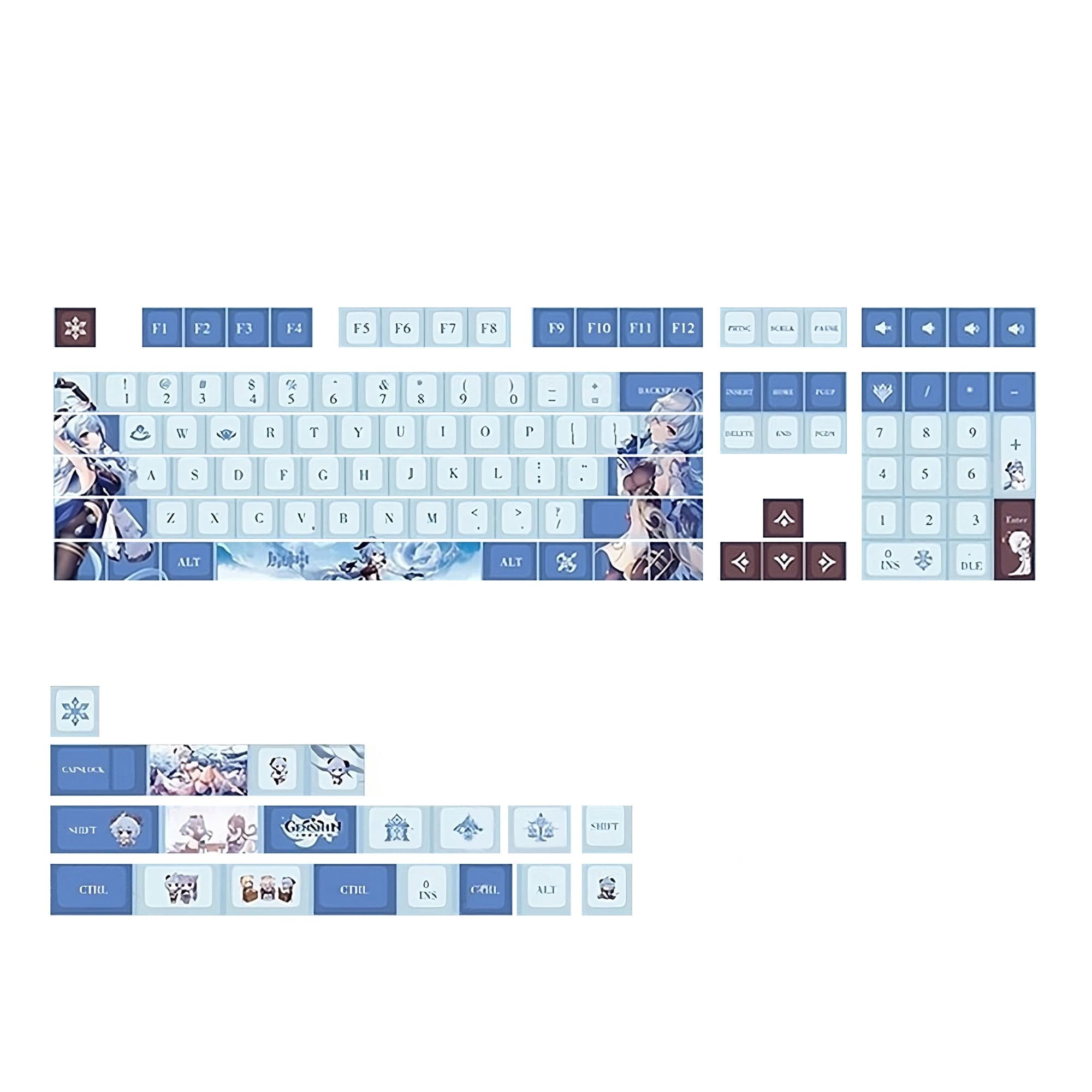 Glacier Genshin Impact PBT Dye-Sublimation Cherry Profile Full Keycaps Set
