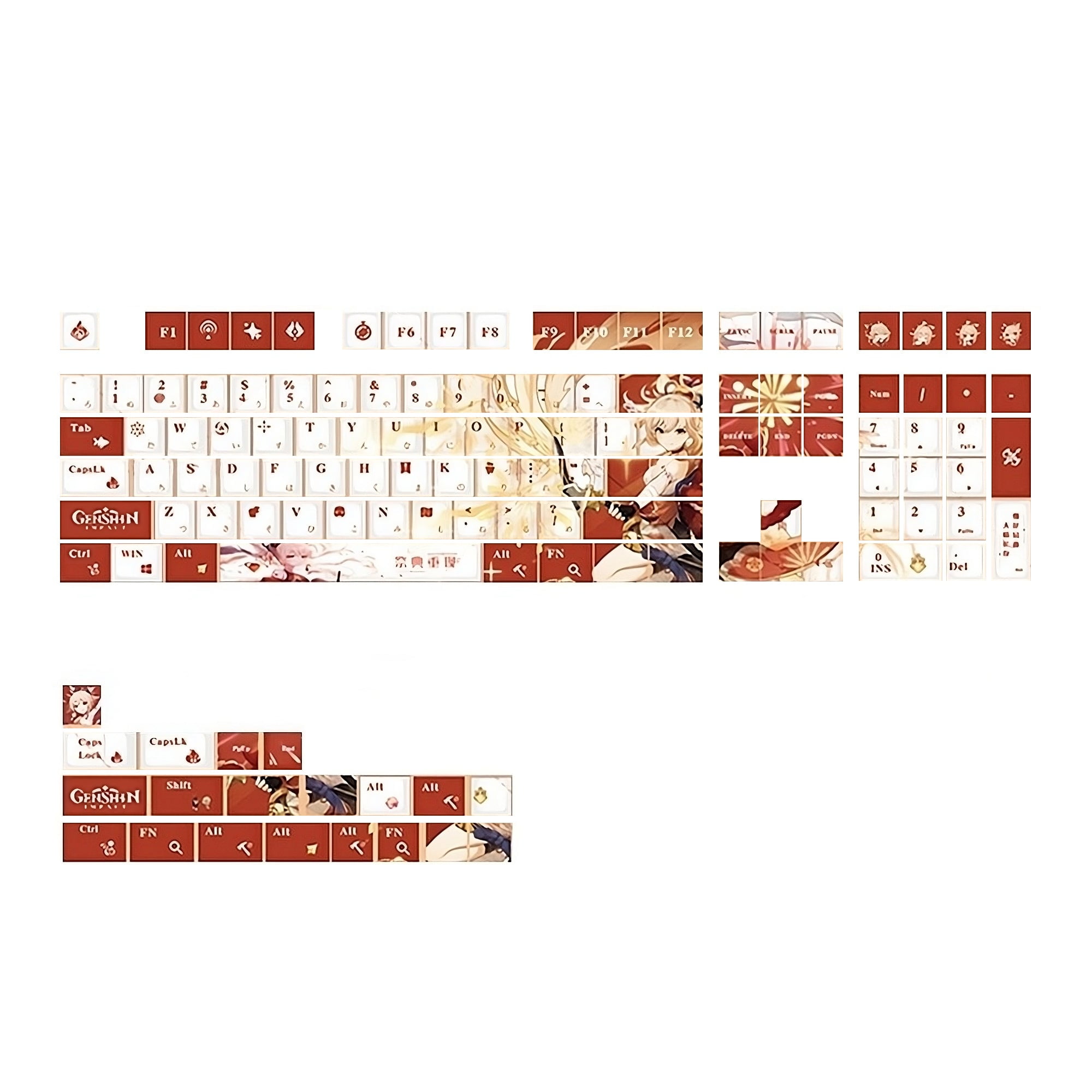 Glacier Genshin Impact PBT Dye-Sublimation Cherry Profile Full Keycaps Set