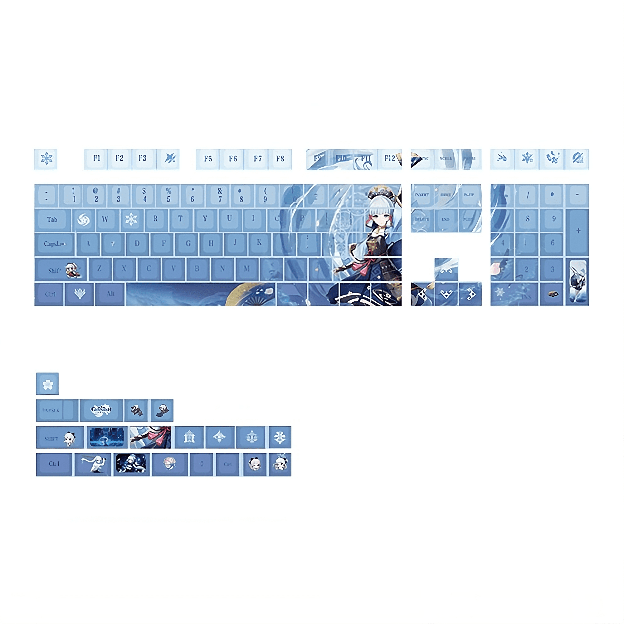 Glacier Genshin Impact PBT Dye-Sublimation Cherry Profile Full Keycaps Set