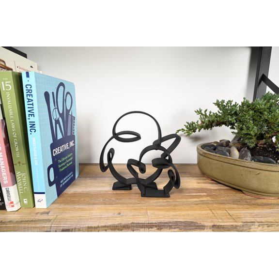 Waving Penguins Set, Minimalist Penguin Figurines, Matte Arctic Home Décor