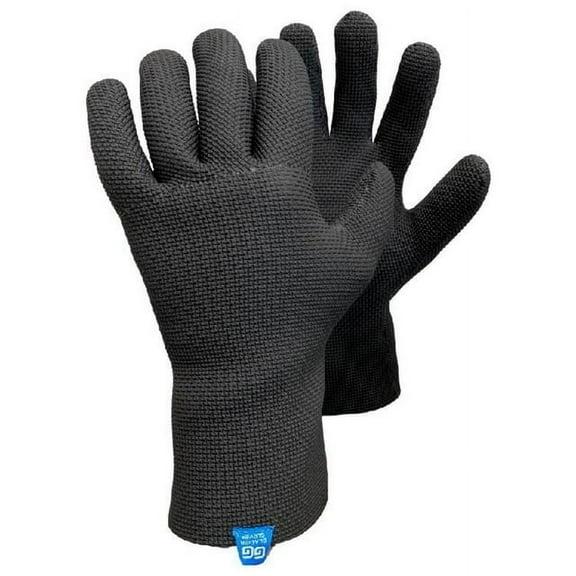 Glacier Glove Ice Bay Unisex Waterproof 2MM Fleece Lined Techline Neoprene Fishing Gloves, Black S