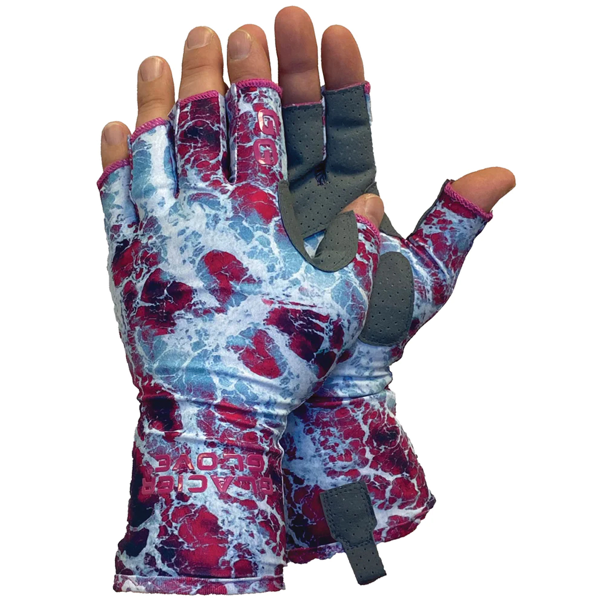 Glacier Glove Islamorada Fingerless Sun Gloves Large Pink Camo