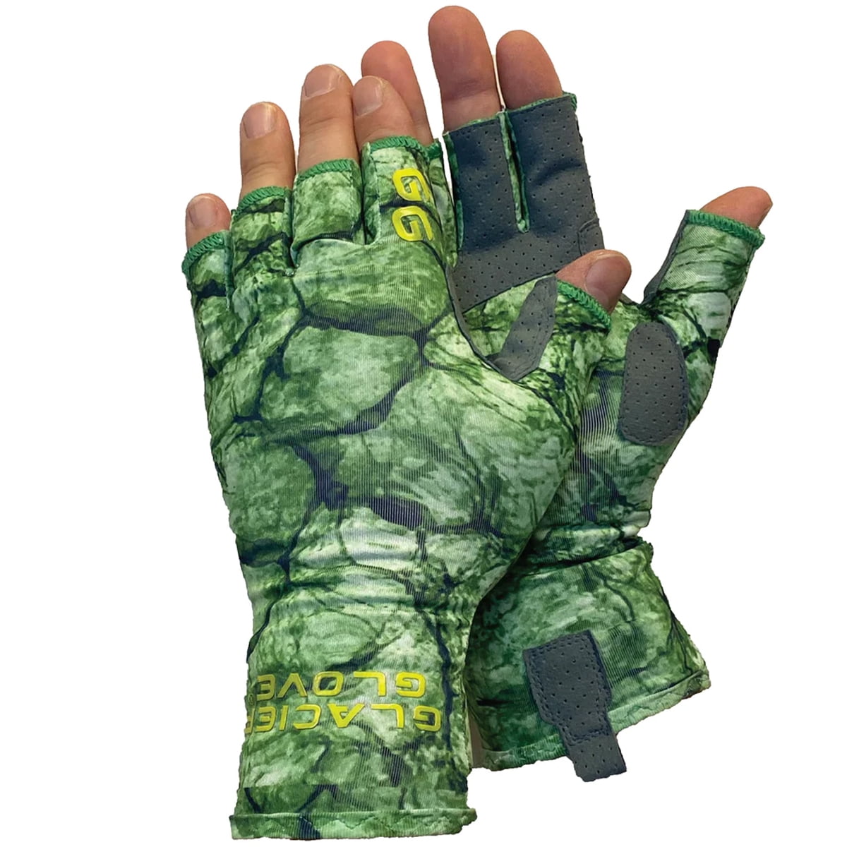 Glacier Glove Islamorada Fingerless Sun Gloves XL Gator Green