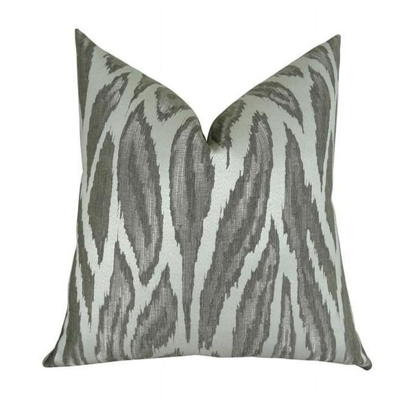 Glacier Handmade Throw Pillow - Gray - Silver & Ivory - 18 x 18 in.