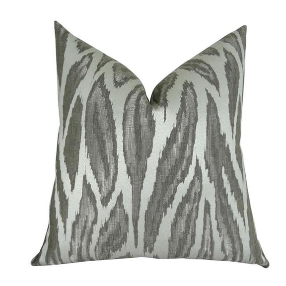 Glacier Handmade Throw Pillow - Gray - Silver & Ivory - 20 x 26 in.
