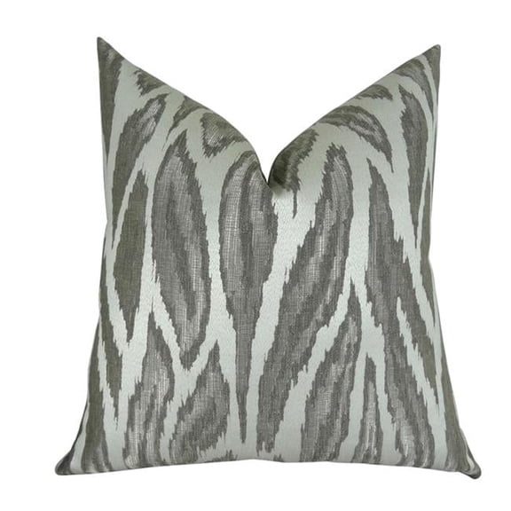 Glacier Handmade Throw Pillow - Gray - Silver & Ivory - 26 x 26 in.