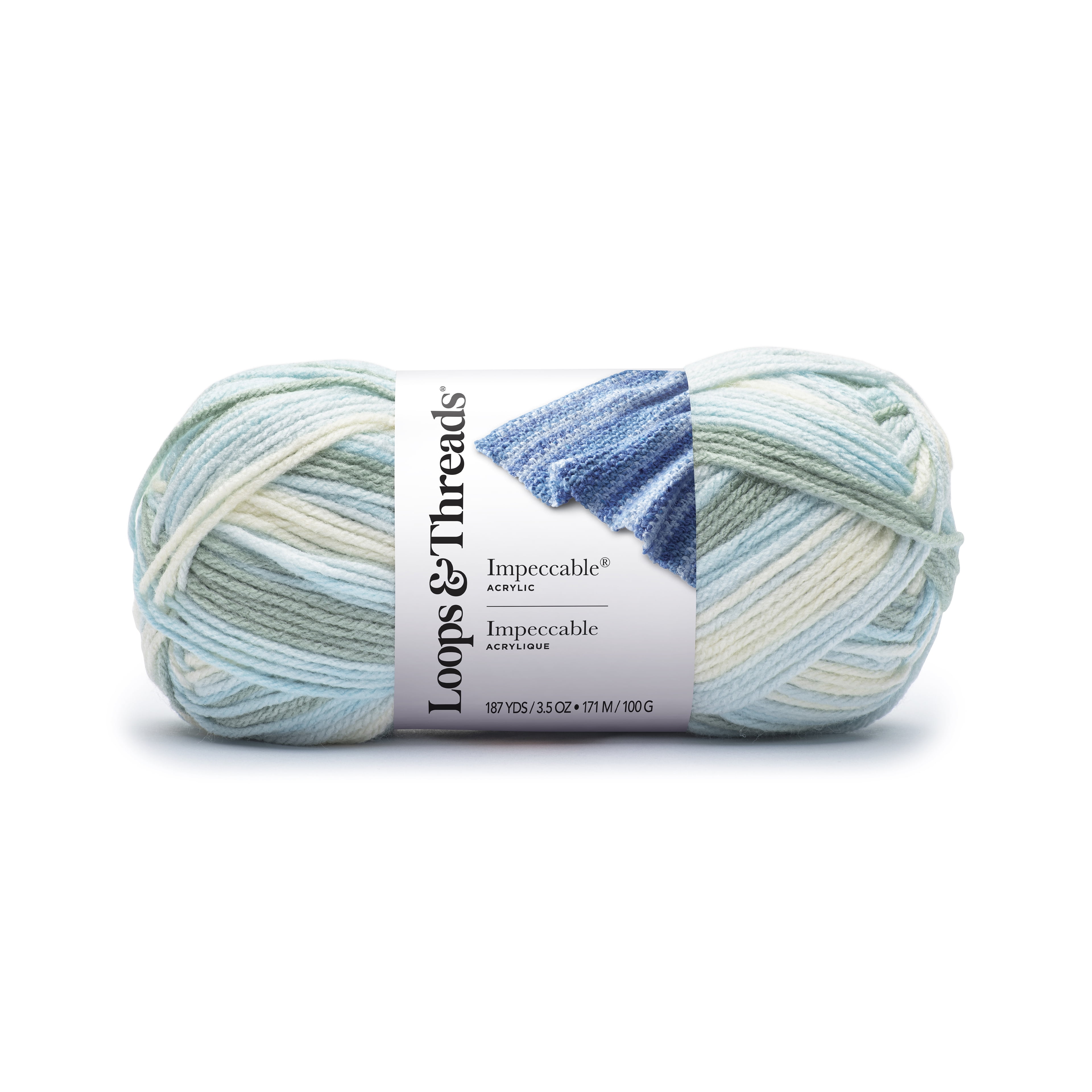 Loops & Threads Glacier Impeccable Pastel Yarn - Medium Weight Yarn for Knitting, Crochet, Weaving, Arts & Crafts, 18 Pack