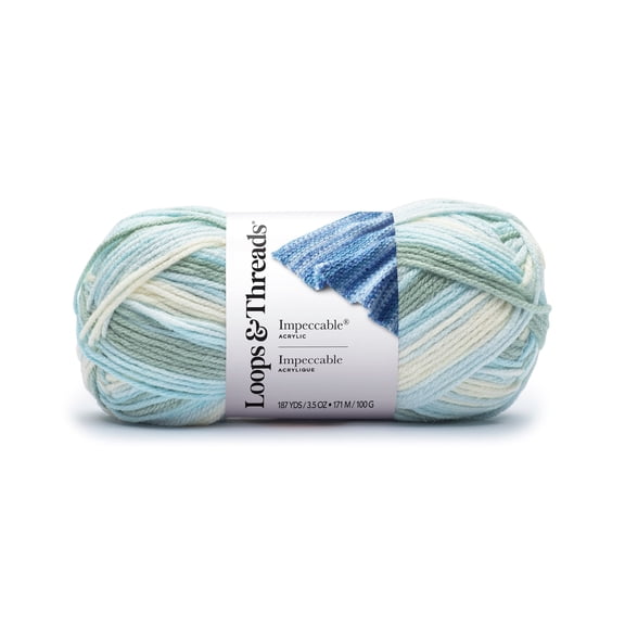 Loops & Threads Glacier Impeccable Pastel Yarn - Medium Weight Yarn for Knitting, Crochet, Weaving, Arts & Crafts, 18 Pack