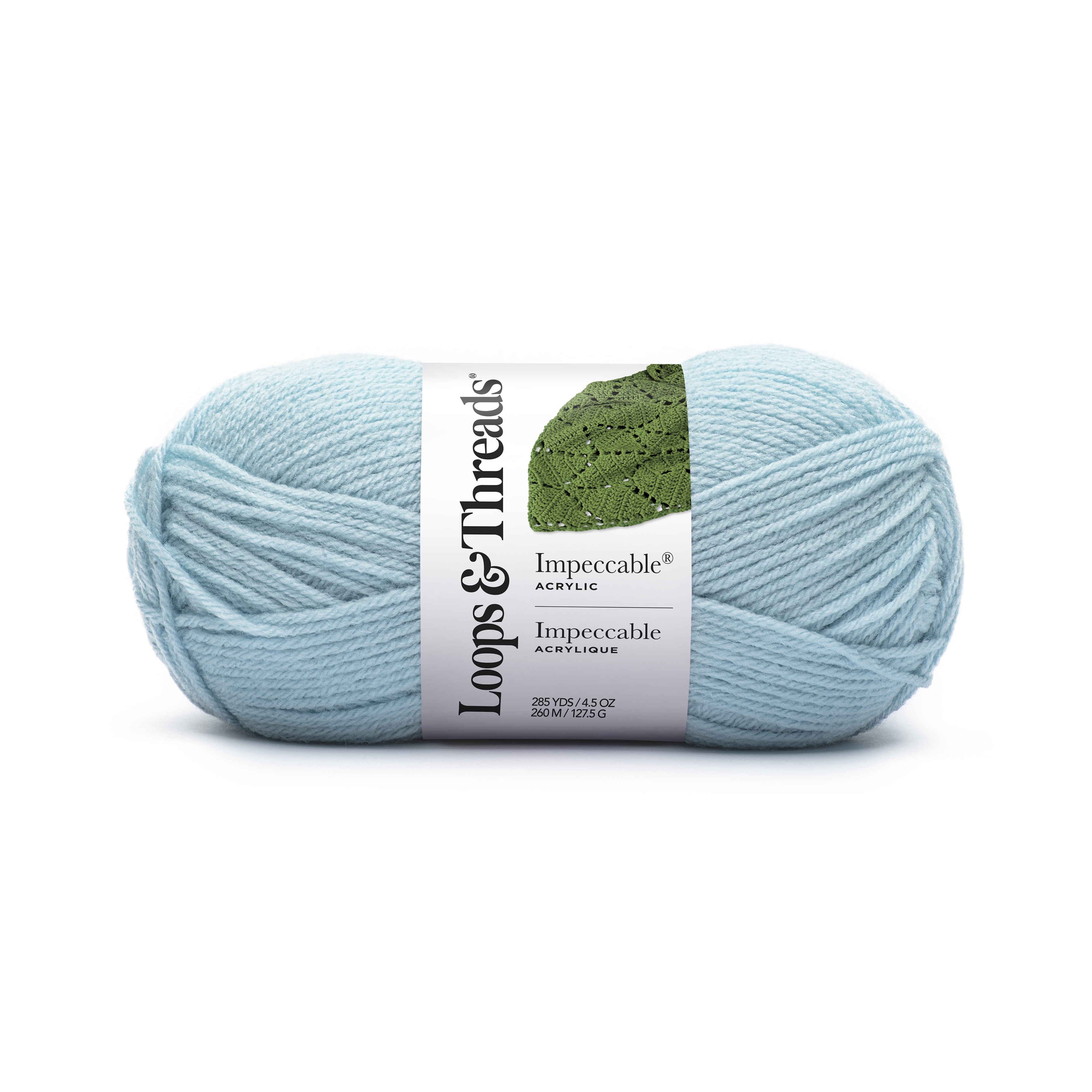 Loops & Threads Glacier Impeccable Yarn - Medium Weight Yarn for Knitting, Crochet, Weaving, Arts & Crafts, 18 Pack