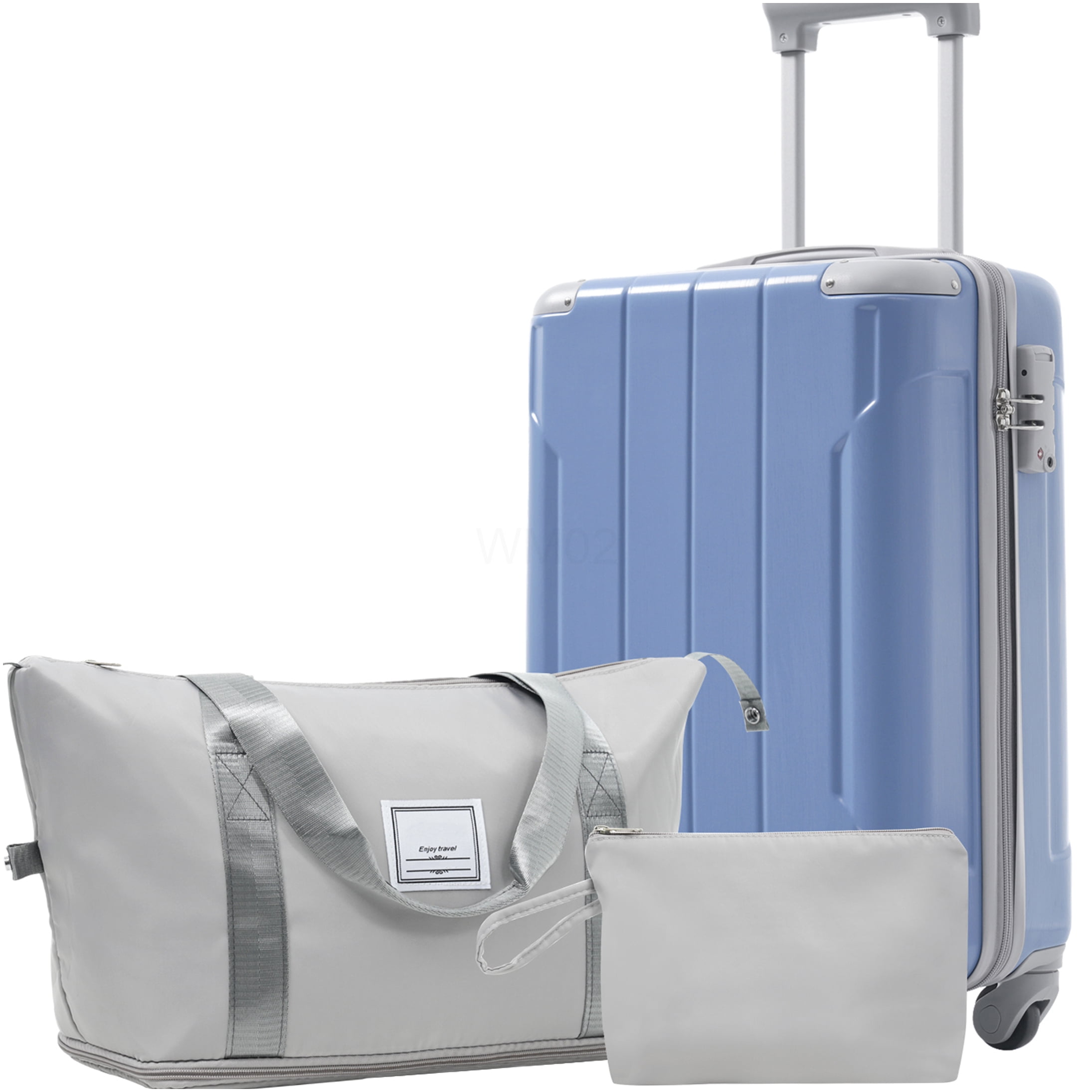 Glacier Lake 3-Piece ABS Carry-On Luggage Set with Spinner Wheels for Business and Weekend Travel