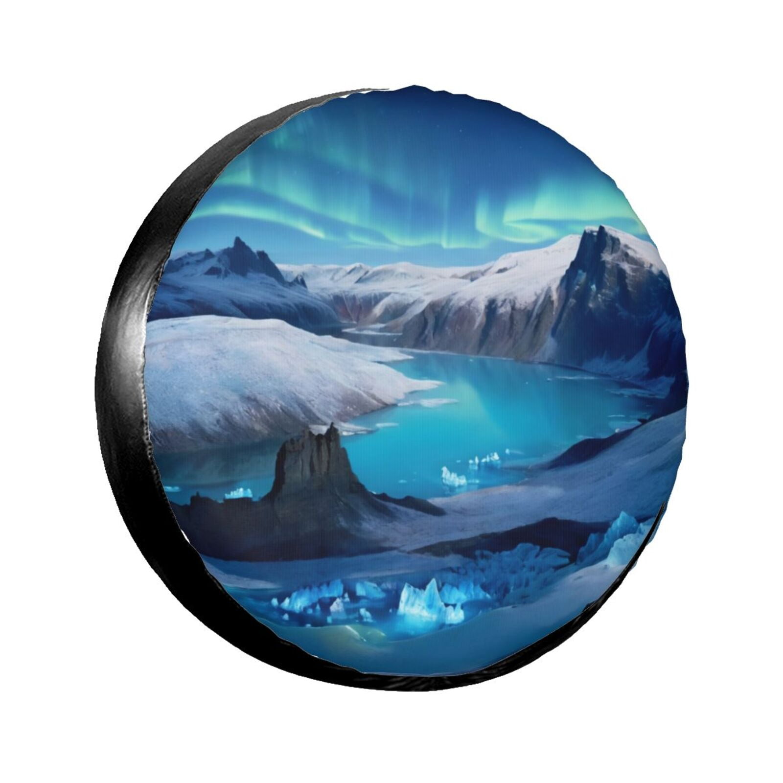 Glacier Lake: Blue Mystic Quiet Camping Spare Tire Cover, Wheel 