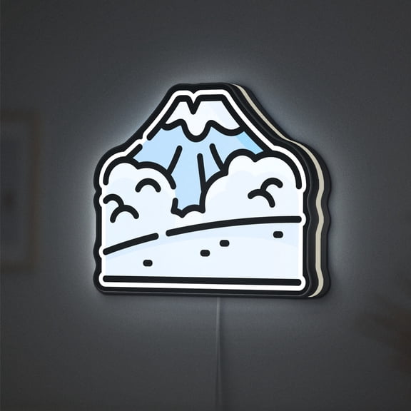 Glacier Mountain 3D Novelty Light Box, Icy Lake and Snowy Peak Decor, Winter Themed Room Accent (Height 8 inch, 20cm)
