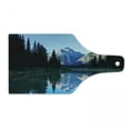 thumbnail image 1 of Glacier National Park Cutting Board, Montana USA Nature Themed Photo of Mountain Reflection on Lake, Decorative Tempered Glass Cutting and Serving Board, in 3 Sizes, by Ambesonne, 1 of 2