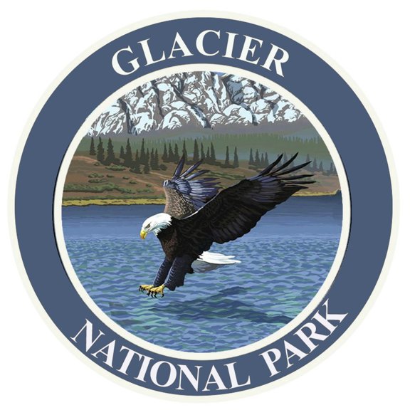 Glacier National Park Decorative Car Truck Decal Window Sticker Vinyl Die-Cut Wildlife Travel Adventure Vacation Tourist Souvenir