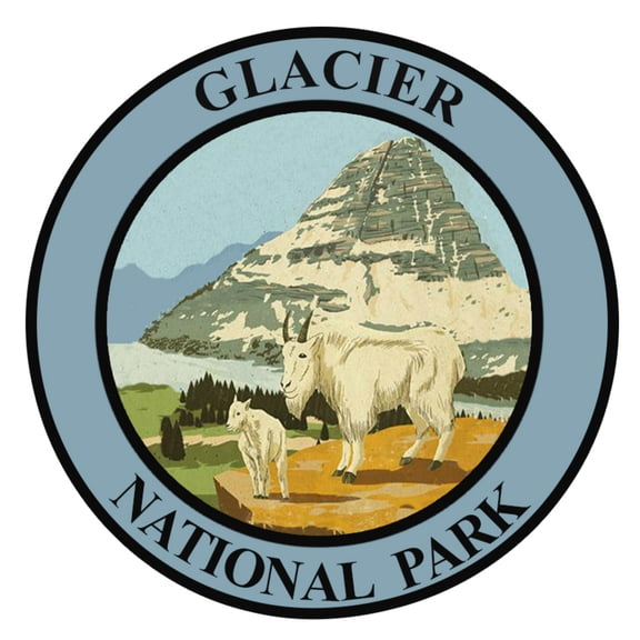 Glacier National Park Decorative Car Truck Decal Window Sticker Vinyl Die-Cut Wildlife Travel Adventure Vacation Tourist Souvenir