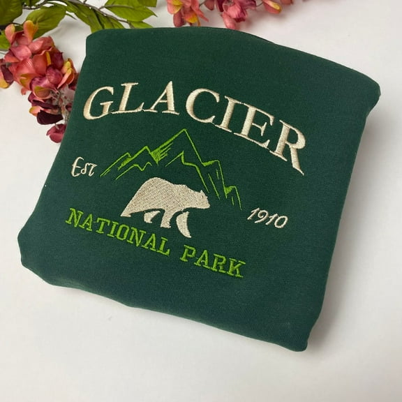 Glacier National Park Embroidered Crewneck