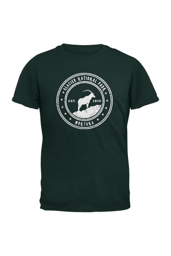 Glacier National Park Forest Green Youth T-Shirt - Youth Large