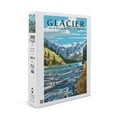thumbnail image 1 of Glacier National Park, Montana, Avalanche Lake Illustration (19x27 inches, Premium 500 Piece Jigsaw Puzzle for Adults and Family, Made in USA), 1 of 4