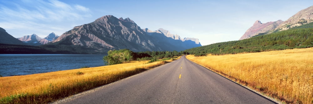 Glacier National Park Montana Canvas Art - Panoramic Images (27 x 9)