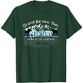 thumbnail image 1 of Glacier National Park Montana Moose Hiking Camping Souvenir Unisex T-Shirt for Men Women Kids Toddler,Forest Green Color,Size M, 1 of 5