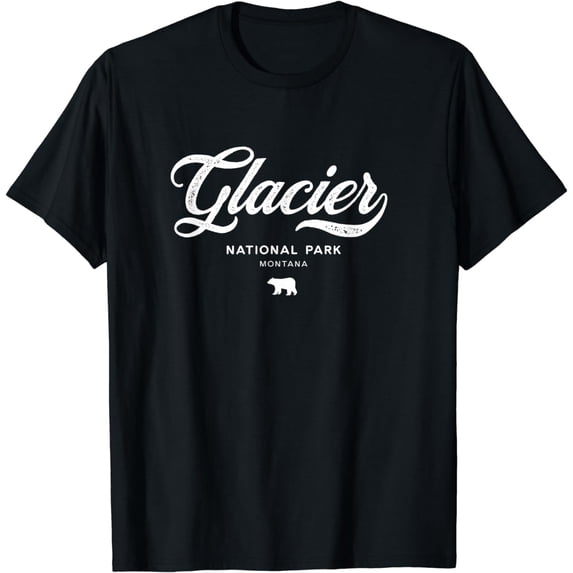 Glacier National Park Montana Retro Vintage T-Shirt