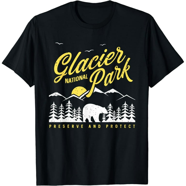 Vintage Retro Glacier National Park, Montana Bear T Shirt Vintage Retro Glacier National Park, Montana Bear T Shirt