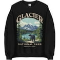 thumbnail image 1 of Glacier National Park Sweatshirt - Montana Bear Hiking Outdoor Sweatshirt, Nature Lover Crewneck, 1 of 6