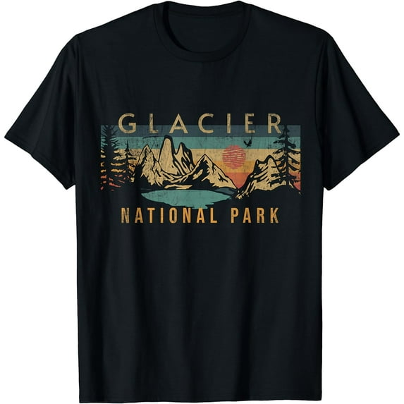 Glacier National Park T-Shirt Black Small