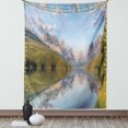 thumbnail image 1 of Glacier National Park Tapestry, Pattern of Panoramic Morning View of Lake Sherburne in Montana, Wall Hanging for Bedroom Living Room Dorm Decor, 40W X 60L Inches, Multicolor, by Ambesonne, 1 of 5