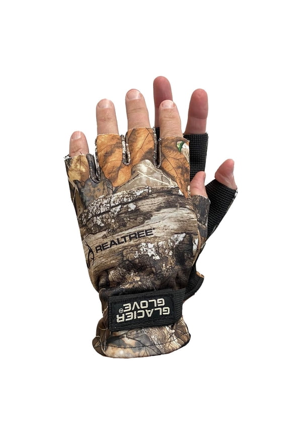 Glacier Outdoor Alaska River Series Fingerless Windproof Non-Slip Fishing Gloves Realtree EDGE L