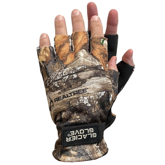Glacier Outdoor Alaska River Series Fingerless Windproof Non-Slip Fishing Gloves Realtree EDGE S