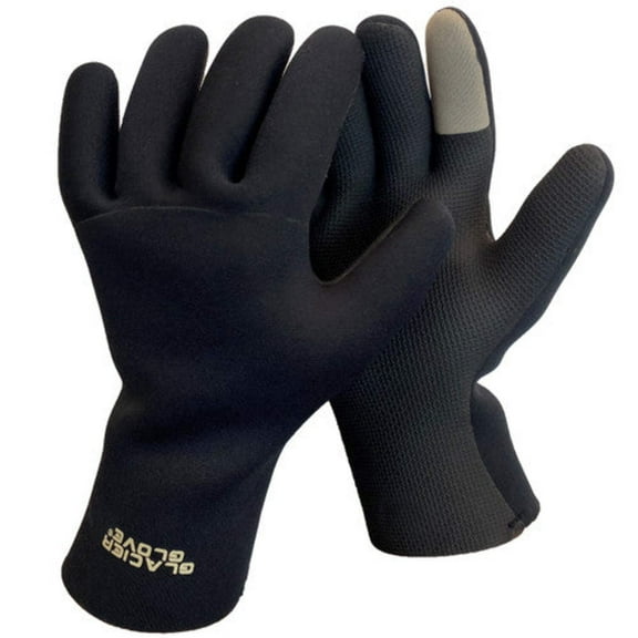 Glacier Outdoor Bristol Bayâ„¢ Unisex Waterproof Sharkskin Fleece Neoprene Fishing Gloves, Black M