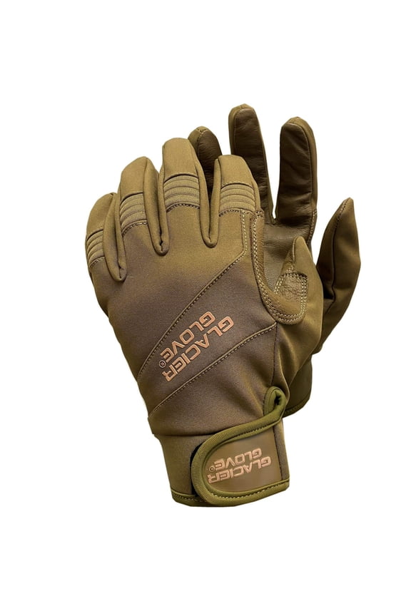 Glacier Outdoor Guide Glove Unisex 100% Genuine Leather Palm Water-Resistant for Hunting, Coyote L