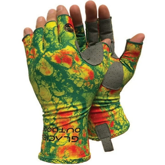 Glacier Outdoor Islamorada Sun Glove Unisex UV Protection Fingerless Summer Gloves, Rasta M