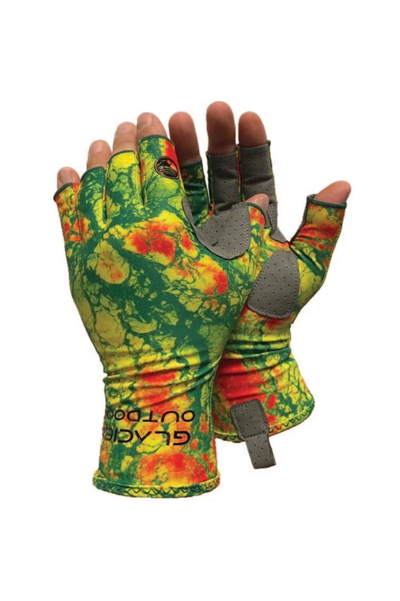 Glacier Outdoor Islamorada Sun Glove Unisex UV Protection Fingerless Summer Gloves, Rasta S
