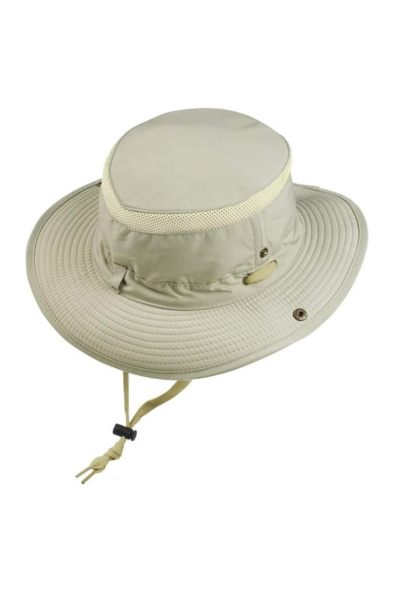 Glacier Outdoor Outback Hat Unisex Full Brim UV Protection Quick-Dry Adjustable Chin Strap, Khaki XL