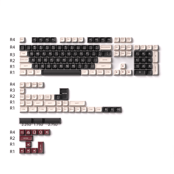Glacier PBT Dyed Sub ASA Profile Spy Salmon Keycaps Set