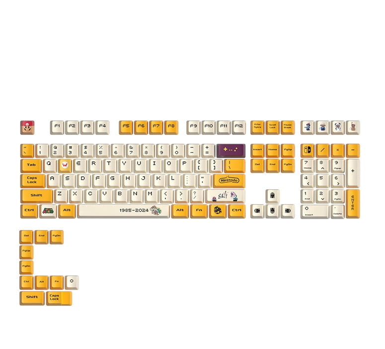 Glacier PBT Dyed Sublimated OEM Profile Mario Keycaps Set