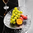 thumbnail image 1 of Glacier Pattern Glass Fruit Bowl, Oval Serving Tray for Coffee Table, Decorative Snack Fruit Plate Kitchen Home Decor, 1 of 6