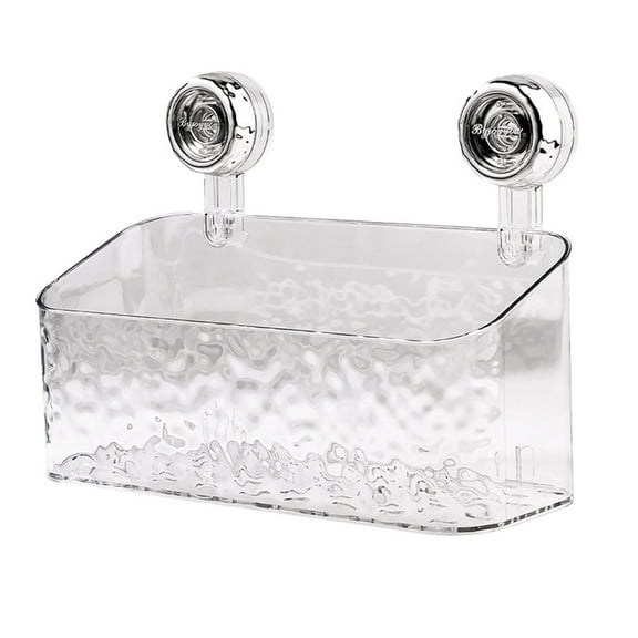 ‌Glacier Pattern Suction Cup Shelves - No Drill Shower Organizer for Bathroom, 2-Size Luxury Storage Rack with Drain Holes (Holds Shampoo/Toothbrush, 11.5" Large & 7.5" Medium)
