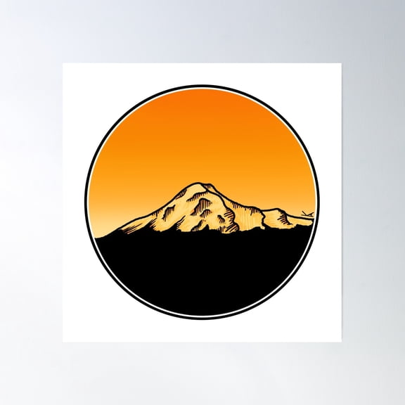 Glacier Peak Wa At Sunset Poster Wall Art, Modern Wall Decor, 30x30 UNFRAMED