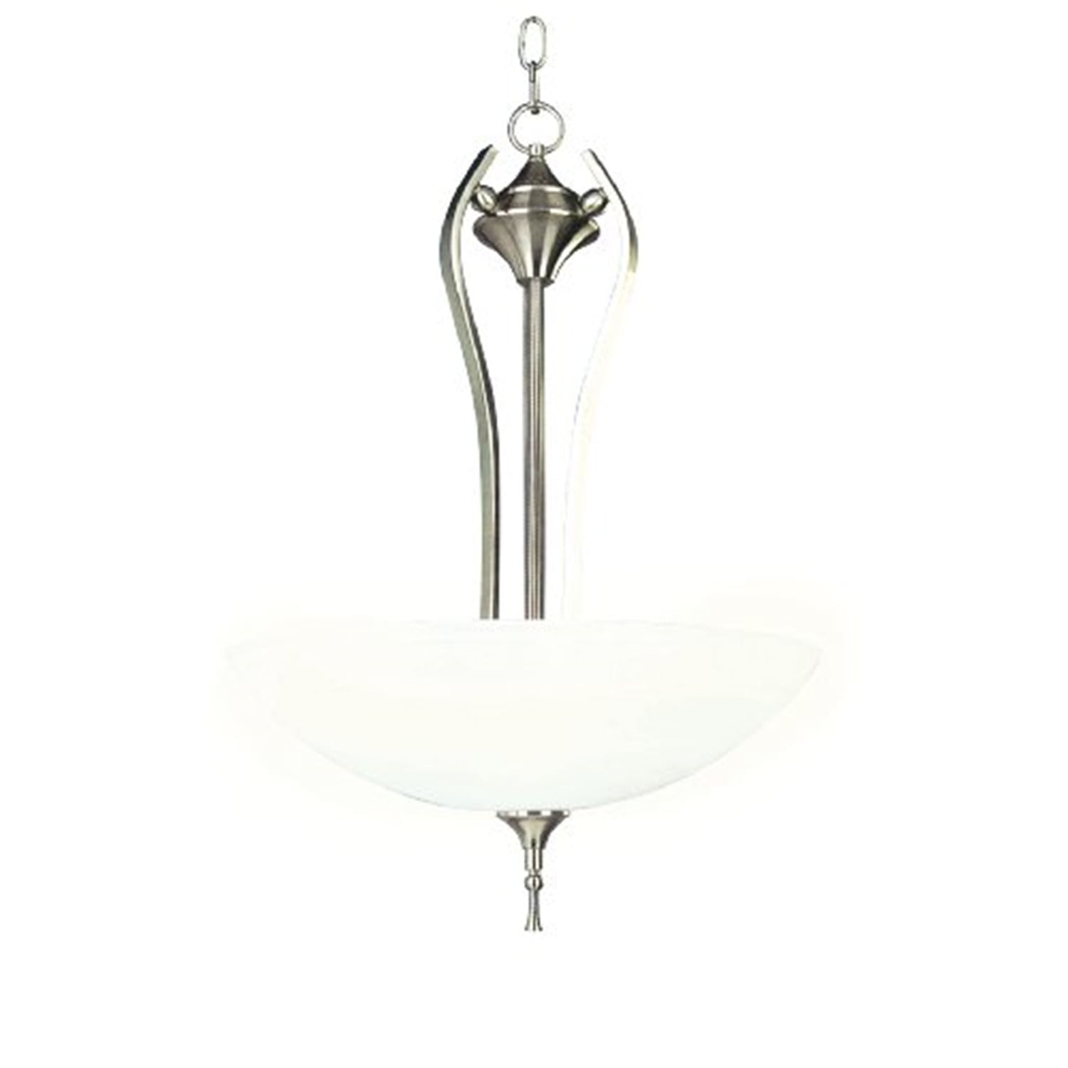 Glacier Point Satin Nickel 3-Light Pendant with Ivory Cloud Glass