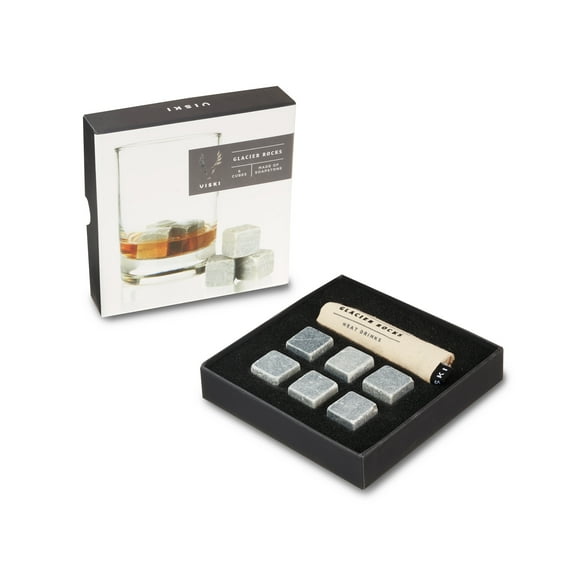 Viski Glacier Rocks for Spirits, Whiskey, Home Bar, Gifts for Men, Set of 6