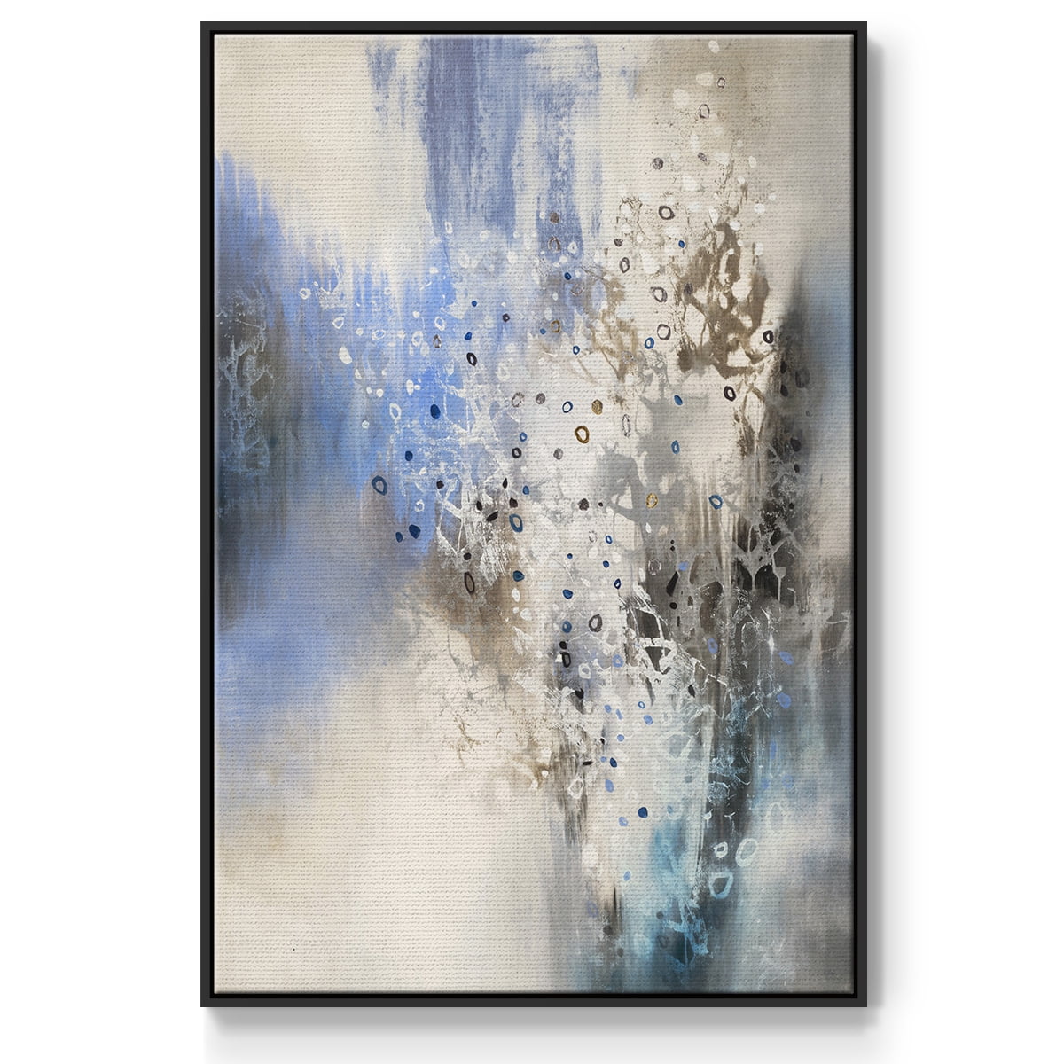 Glacier Stones Framed Premium Gallery Wrapped Canvas - Ready to Hang - 17 x 25 - Black Floating Frame