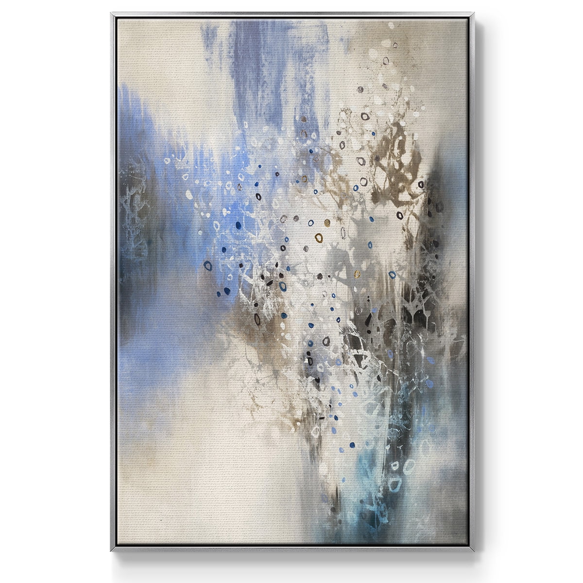 Glacier Stones Framed Premium Gallery Wrapped Canvas - Ready to Hang - 17 x 25 - Silver Floating Frame